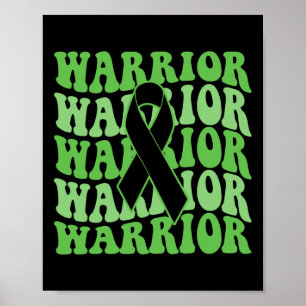 Poster Guerrier du cancer des voies biliaires Ruban vert
