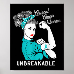 Poster Guerrier du cancer du col utérin Cadeau de sensibi
