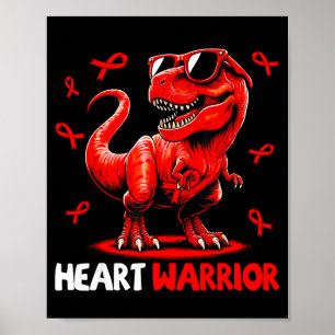 Poster Guerrier du cœur Trex Dinosaure Sensibilisation au