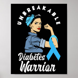 Poster Guerrier du diabète Diabétique T1d Sensibilisation