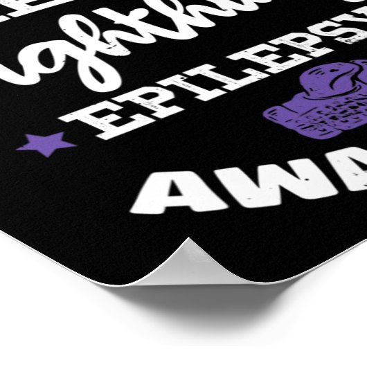 Poster Guerrier épileptique et épilepsie au ruban pourpre (Coin)