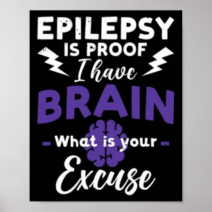 Poster Guerrier épileptique et épilepsie au ruban pourpre