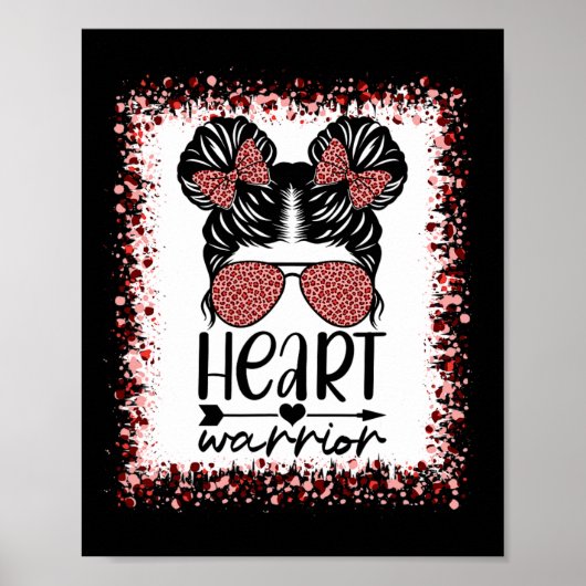 Poster Guerrier Messy Bun Leopard Sensibilisation aux mal (Devant)