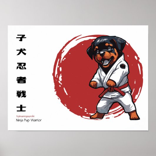 Poster Guerrier Ninja Chiot (Devant)