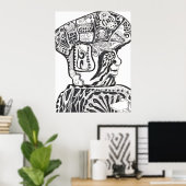 Poster Guerrier olmèque (Bureau à domicile)