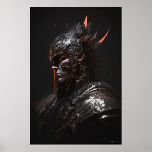 Poster Guerrier Portrait Imaginaire Peinture Caractère fo