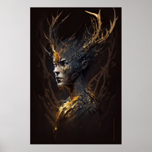 Poster Guerrier Portrait Imaginaire Peinture Caractère fo