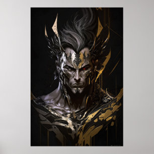 Poster Guerrier Portrait Imaginaire Peinture Esprit Sauva