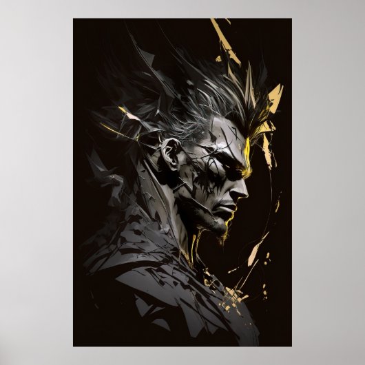 Poster Guerrier Portrait Imaginaire Peinture Wild Spirit  (Devant)