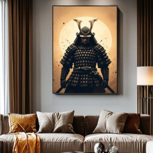 Poster Guerrier samouraï épique Armure japonaise