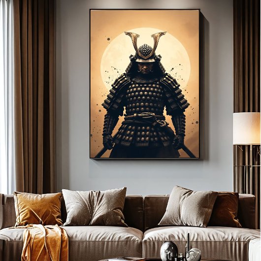 Poster Guerrier samouraï épique Armure japonaise