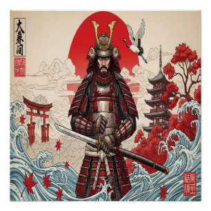 Poster Guerrier Samouraï Japonais