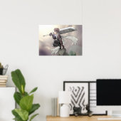 Poster Guerrier solitaire regardant le ciel (Bureau à domicile)