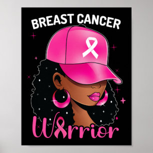 Poster Guerrière du cancer Femme noire Sensibilisation au
