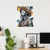 Poster Guerrière du Rythme Sacré (Bureau à domicile)