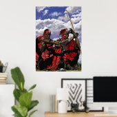 POSTER GUERRIÈRE MAASAI (Bureau à domicile)