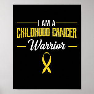 Poster Guerriers du cancer de l'enfant Pédiatres Ruban de