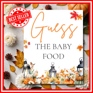 Poster GUESS BABY FOOD Little Citrouille Baby shower JEU