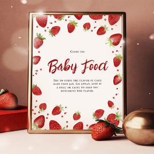 Poster Guess Baby Food Strawberry Baby shower panneau