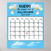Poster Guess Date d'échéance Calendrier Baby Balloon Post (Devant)