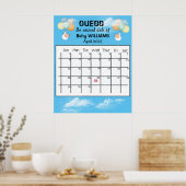 Poster Guess Date d'échéance Calendrier Baby Balloon Post (Cuisine)