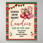 Poster Guess How Many Candies Game Ugly Sweater Sign (Devant)