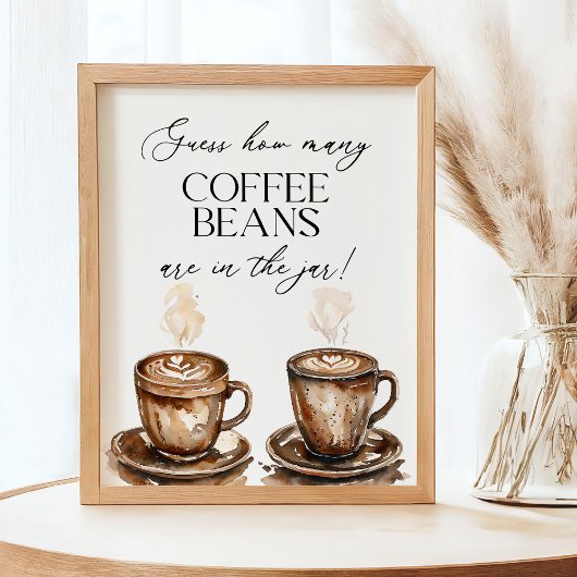 Poster Guess How Many Coffee Beans Shower Game