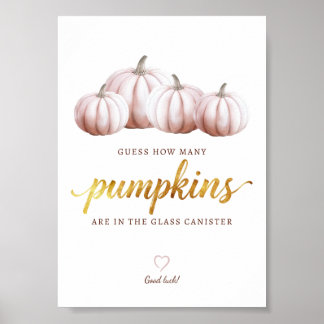 Poster Guess How Many Pumpkins Sign | Blush Fall Game