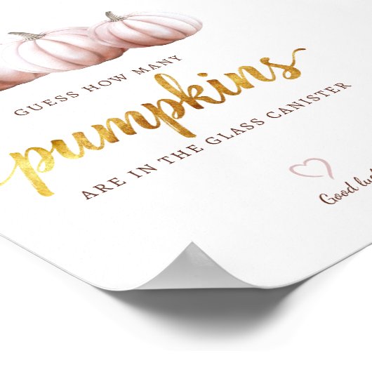 Poster Guess How Many Pumpkins Sign | Blush Fall Game (Coin)