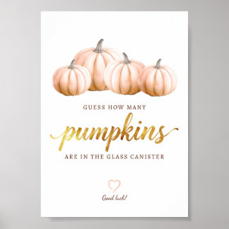 Poster Guess How Many Pumpkins Sign | Orange Fall Game
