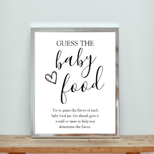 Poster Guess the Baby Food Baby shower Jeu