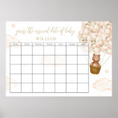 Poster Guess The Due Date Teddy Bear Balloons (Devant)