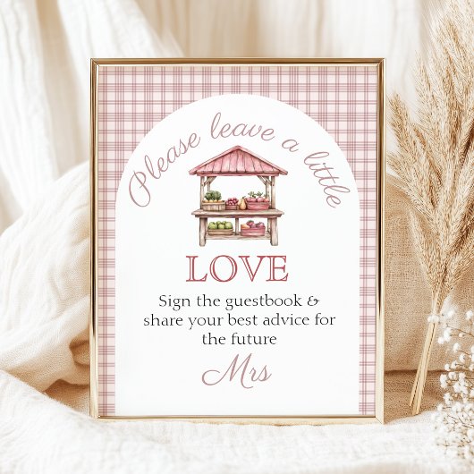 Poster Guest book Pink Fresh off the market Bridal Shower