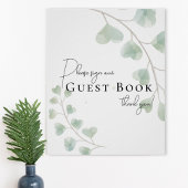 Poster Guest Book Sign with Eucalyptus Leaves