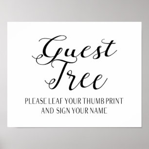 Poster Guest book tree Modern Calligraphy Wedding party