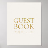 Poster Guest Book Wedding Sign – Elegant Gold Calligraphy (Devant)