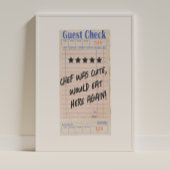 Poster Guest Check Chef Was Cute Personalized 