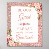Poster Guestbook Mariage Signal Rose Gold Parties scintil (Devant)