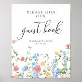 Poster Guestbook Wildflower Wedding Sign (Devant)