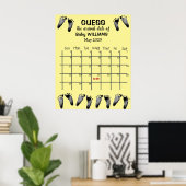 Poster Guichet Date d'échéance Calendrier avec empreintes (Bureau à domicile)