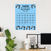 Poster Guichet Date d'échéance Calendrier avec empreintes (Bureau à domicile)