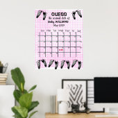 Poster Guichet Date d'échéance Calendrier avec empreintes (Bureau à domicile)