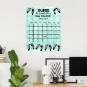 Poster Guichet Date d'échéance Calendrier avec empreintes (Bureau à domicile)