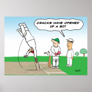 Poster Guichet de cricket - cricket drôle