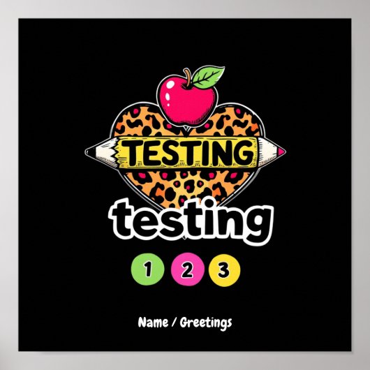 Poster Guide de réussite pour le jour du test : Testing T (Devant)