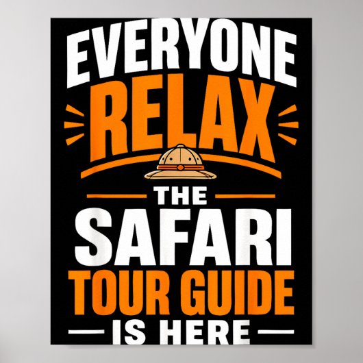Poster Guide de safari drôle parc national faune (Devant)
