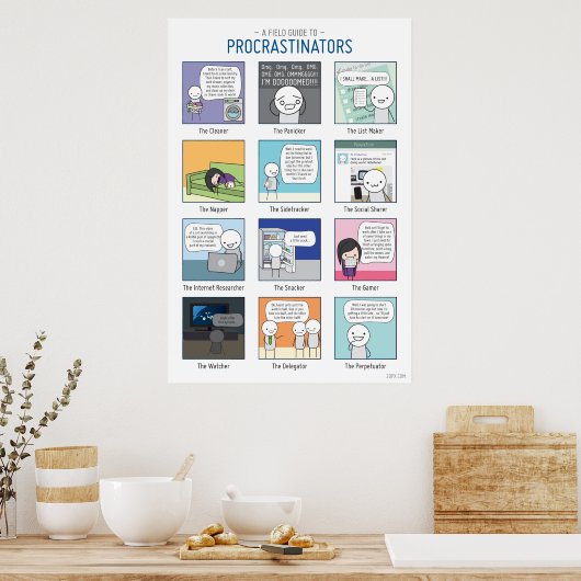 Poster Guide de terrain de l'affiche des procrastinateurs (Cuisine)