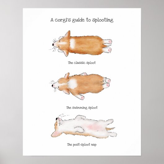 Poster Guide du chiot de corgi mignon pour le déploiement (Devant)