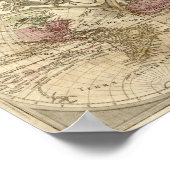 Poster Guillaume de L'Isle 1690 Carte du Monde (Coin)