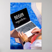 Poster Guillemet inspirationnel Begin Anywhere (Devant)